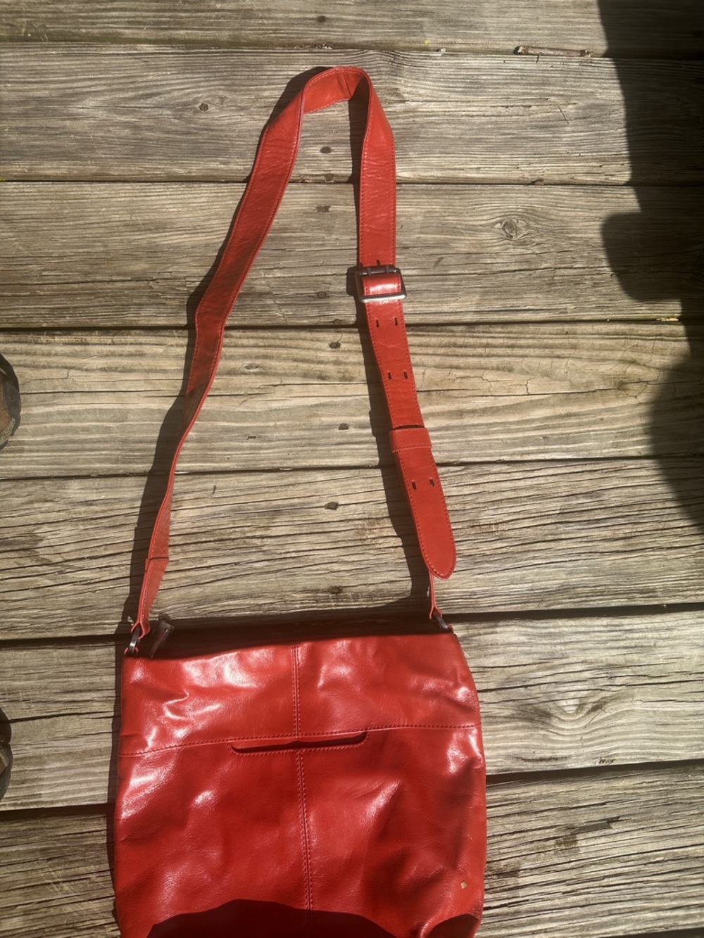 HOBO Red Leather Adjustable Crossbody Bag